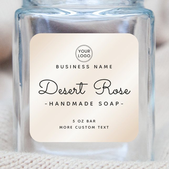 Niedliches Elfenbein-Satin-Logo und viereckige Pro Quadratischer Aufkleber (Von Creator hochgeladen)