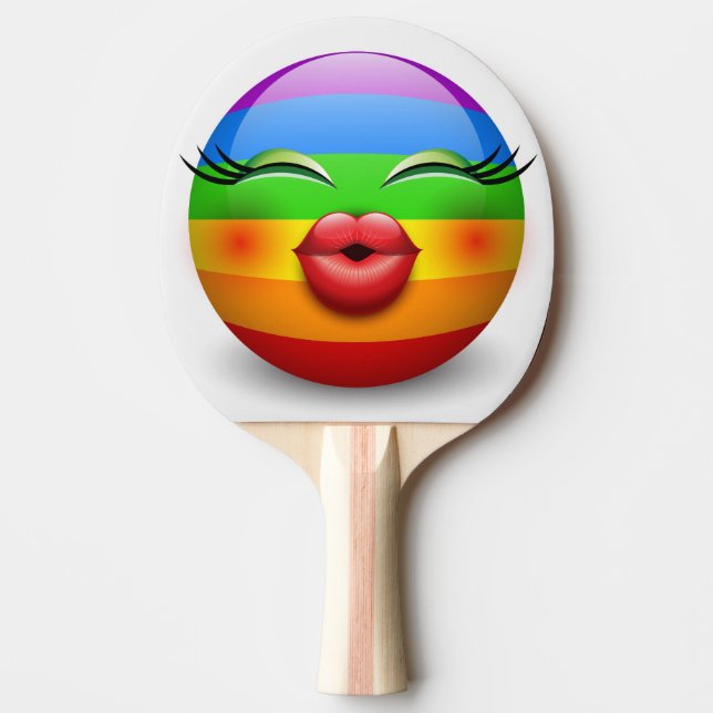 Niedliches Emoji-Gesicht Tischtennis Schläger (Vorderseite)