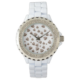 Niedliches Emoji-Muster Gekackt Armbanduhr