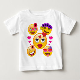 Niedliches Emoji stellt für Kinder und Erwachsene Baby T-shirt