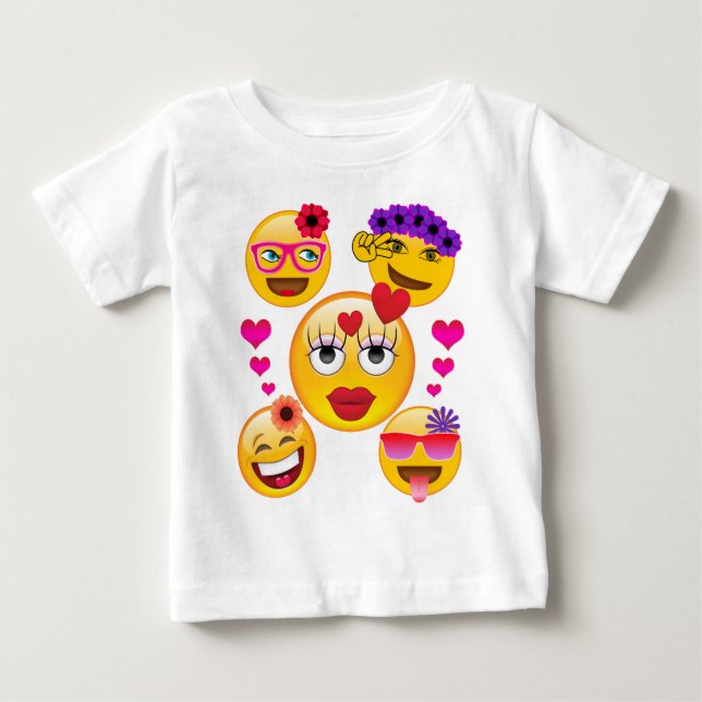 Niedliches Emoji stellt für Kinder und Erwachsene Baby T-shirt (Vorderseite)