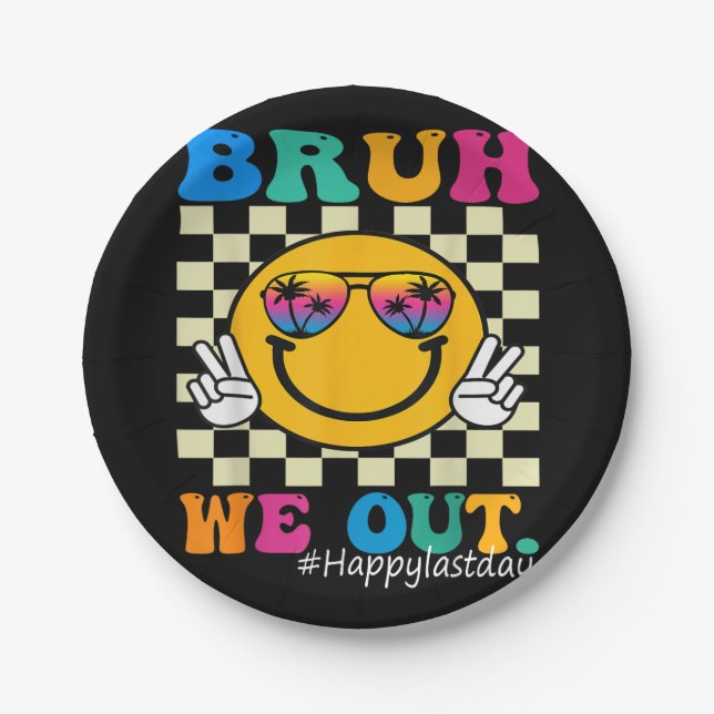 Niedliches Ende des Schuljahres Lehrerin Sommer Br Pappteller (Vorderseite)