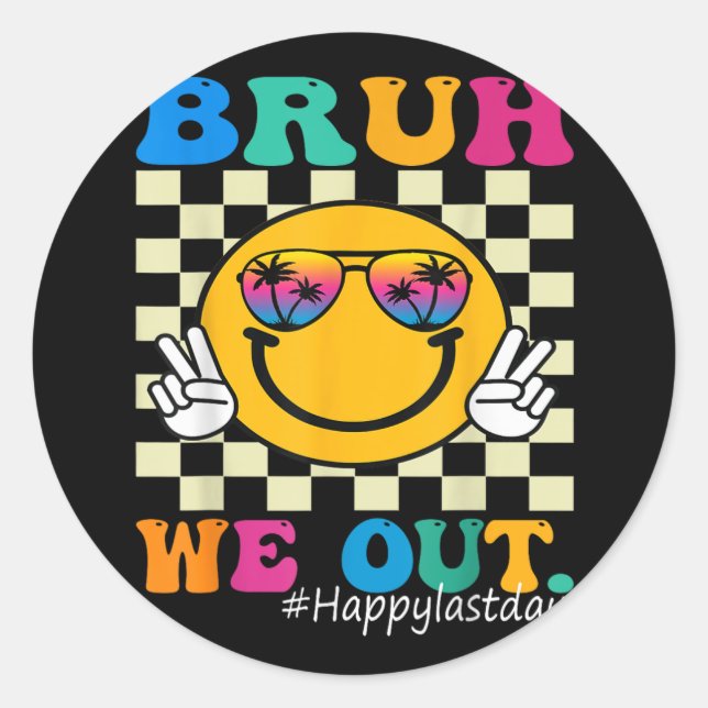 Niedliches Ende des Schuljahres Lehrerin Sommer Br Runder Aufkleber (Vorderseite)