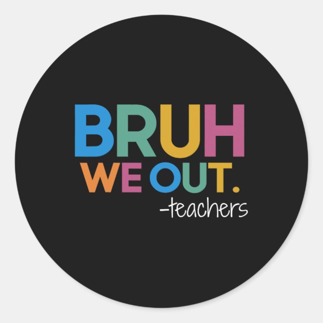 Niedliches Ende des Schuljahres Lehrerin Sommer Br Runder Aufkleber (Vorderseite)