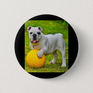 Niedliches englisches Bulldog Basketball Bulldog-L Button