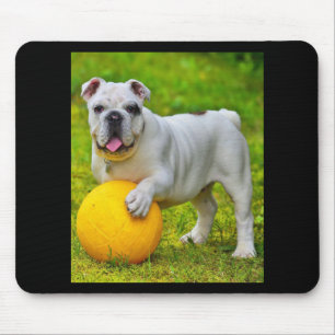 Niedliches englisches Bulldog Basketball Bulldog-L Mousepad