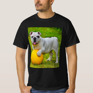 Niedliches englisches Bulldog Basketball Bulldog-L T-Shirt
