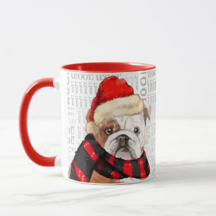 Niedliches englisches Bulldog Christmas Themed Tasse