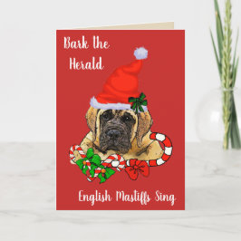 Niedliches englisches Mastiff-Welpen-Weihnachten Feiertagskarte