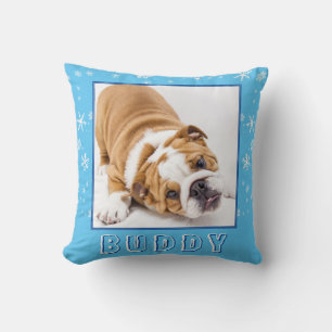 Niedliches English Bulldog Snowflake Weihnachtshun Kissen
