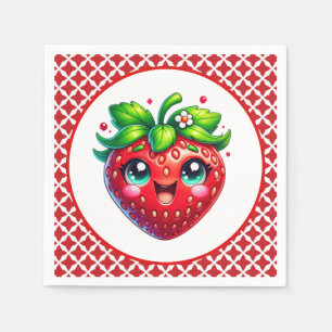 Niedliches Erdbeerfestival Party Serviette