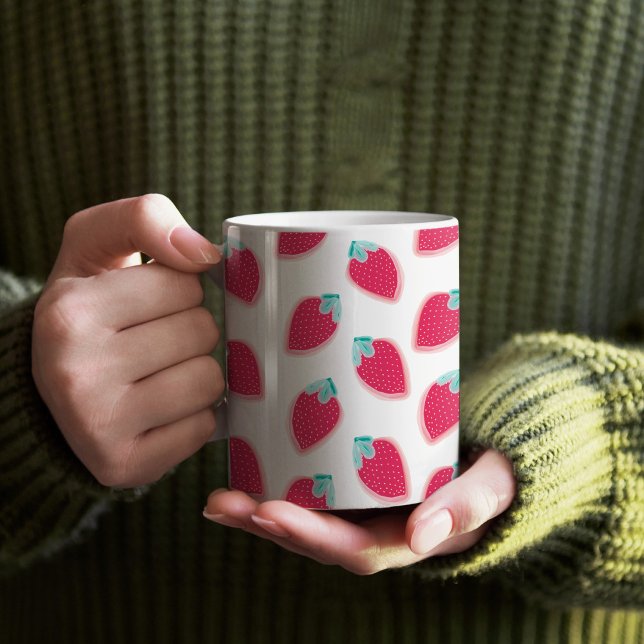 Niedliches Erdbeerfruchtmuster Tasse (Strawberry Pattern Mug)