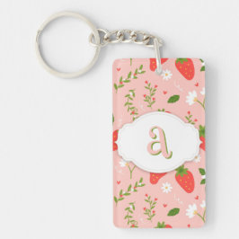Niedliches Erdbeermuster Acrylic Schlüsselanhänger