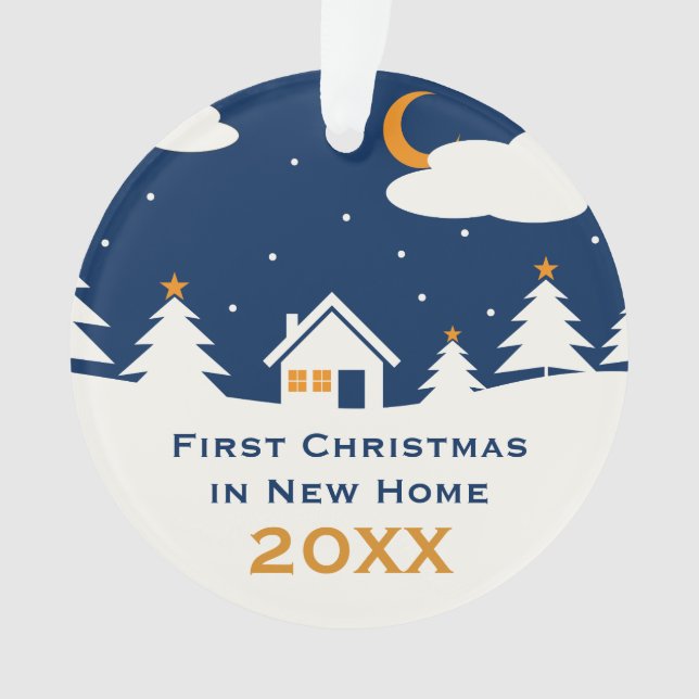 Niedliches erstes Weihnachten im neuen Ornament (Vorderseite)