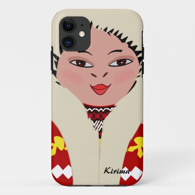 Niedliches EskimoCartoon-Mädchen Dol Case-Mate iPhone Hülle (Rückseite)