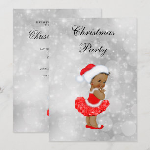 Niedliches Ethnic Baby Girl Weihnachts-Party Einladung