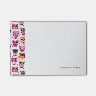 Niedliches Eule-Hintergrundmuster für Kinder Post-it Klebezettel