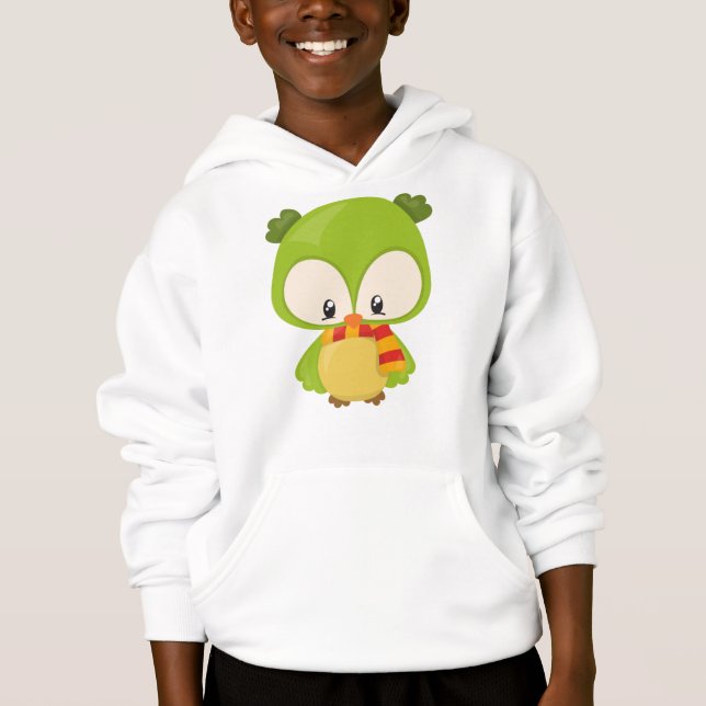 Niedliches Eule, kleine Eule, Babyuschel, mit Kart Hoodie (Vorderseite)