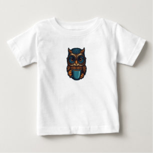 "Niedliches Eule mit Kaffee-Cup" Witziges Design Baby T-shirt