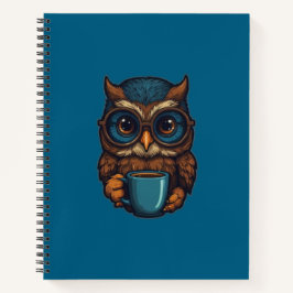 "Niedliches Eule mit Kaffee-Cup" Witziges Design Notizbuch