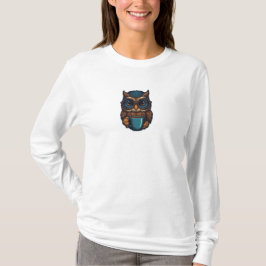 "Niedliches Eule mit Kaffee-Cup" Witziges Design T-Shirt