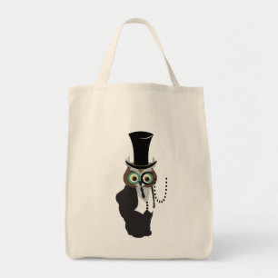 Niedliches Eule mit Monocle Tragetasche