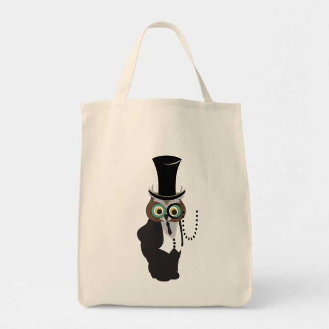 Niedliches Eule mit Monocle Tragetasche (Vorne)