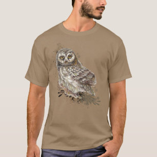 Niedliches Eule,Wasserfarben-Vogelart Benutzerdefi T-Shirt