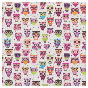 Niedliches Eulenhintergrundmuster für Kinder Stoff