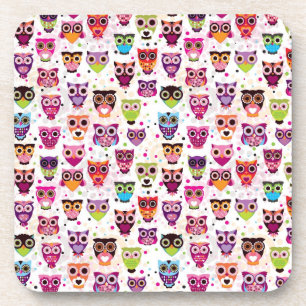 Niedliches Eulenhintergrundmuster für Kinder Untersetzer