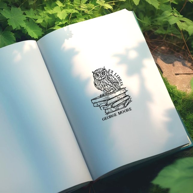 Niedliches Ex Libris Owl Buchzeichen Gummistempel (Von Creator hochgeladen)