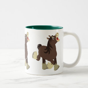 Niedliches Exuberant Shire Horse Zweifarbige Tasse