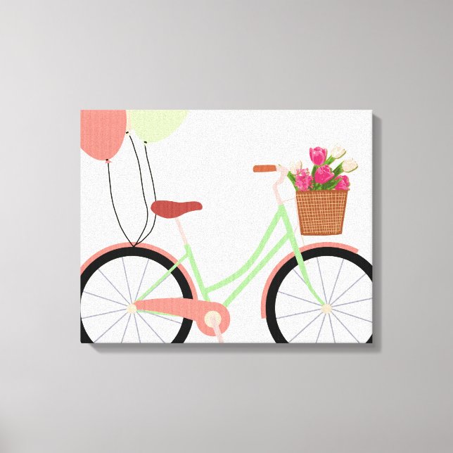 Niedliches Fahrrad Wrapped Canvas Leinwanddruck (Vorderseite)