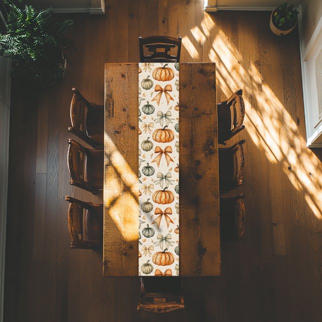 Niedliches Fall Bow Muster Laminiertes Tischset Kurzer Tischläufer (Von Creator hochgeladen)