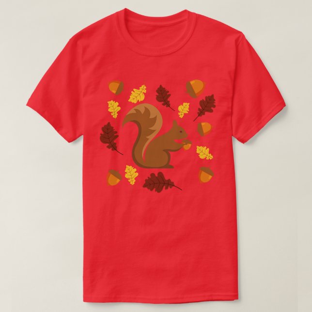 Niedliches Fall Eichhörnchen T-Shirt (Design vorne)