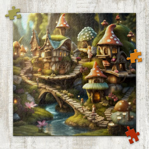 Niedliches Fantasy Gnome Mushroom Mairy Tale Puzzl Puzzle