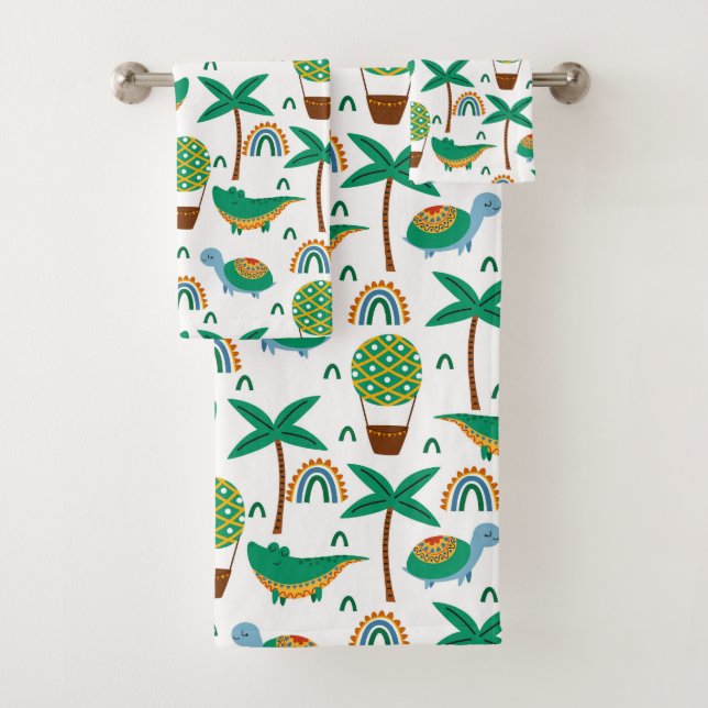 Niedliches, farbenfrohe Schildkrötenmuster Badhandtuch Set (Insitu)