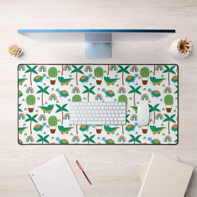 Niedliches, farbenfrohe Schildkrötenmuster Schreibtischunterlage (Büro 1)