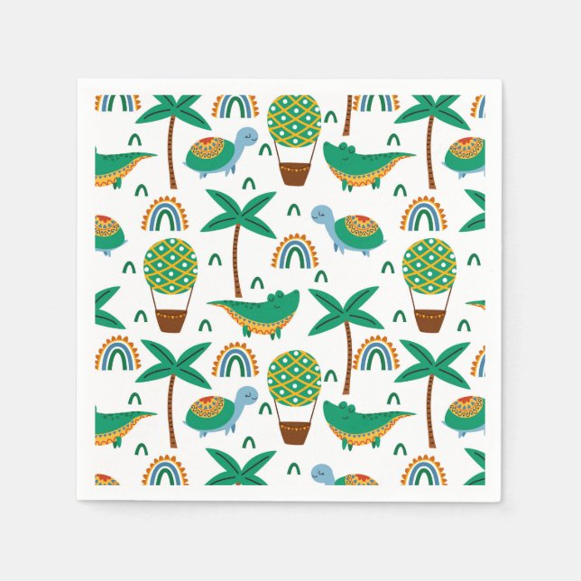 Niedliches, farbenfrohe Schildkrötenmuster Serviette (Vorderseite)