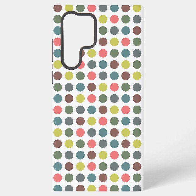 Niedliches farbiges 70er-Muster mit Polka-Punkten Samsung Galaxy Hülle (Rückseite)