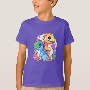 Niedliches farbiges Baby-Dinosaurier-Design T-Shirt