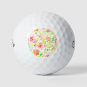 Niedliches, farbiges Blumenmuster Golfball