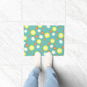 Niedliches farbiges Daisy-Blume-Muster Fußmatte