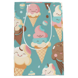 Niedliches, farbiges Eis Mittlere Geschenktüte