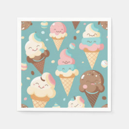 Niedliches, farbiges Eis Serviette