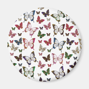 Niedliches, farbiges Marmorbutterfly-Federmuster Magnet
