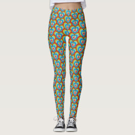 Niedliches, farbiges Regenbogen-Herzmuster Leggings