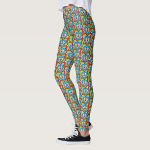 Niedliches, farbiges Regenbogen-Herzmuster Leggings