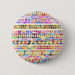 Niedliches farbiges Stammtisch-aztec Muster OtterB Button