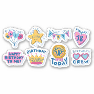 NIEDLICHES FARBLICHES SET FÜR CARTOON-STICKERS AUFKLEBER